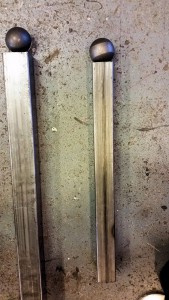 Vi ska ha en 60m kula på stolpens topp, vilket blir snyggt. och vi har ändrat oss från 60x60mm rör till 50x50mm