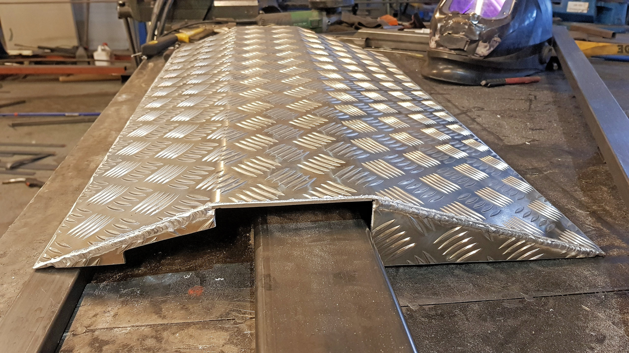 Aluminium ramp till altan